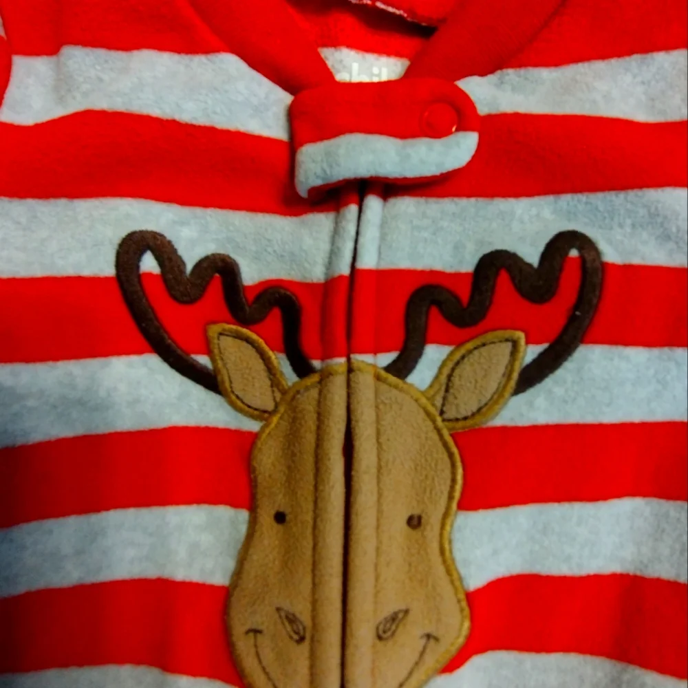 Unisex Adorable Child of Mine by Carter's one piece Christmas reindeer pajamas - Picture 1 of 5
